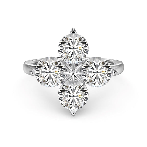 ˇStreet JewelryˇFour-Leaf Clover Eight-Pointed Star Ring