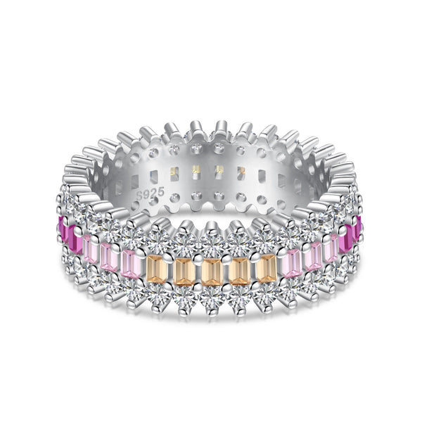 ˇStreet JewelryˇOrnate Colorful Radiant Cut Daily Ring