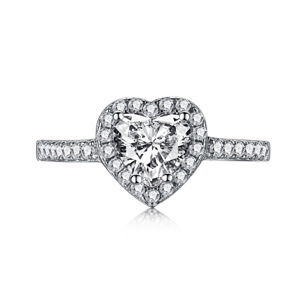 ˇStreet JewelryˇEternity Splashy Romantic Heart Shape Lover Ring