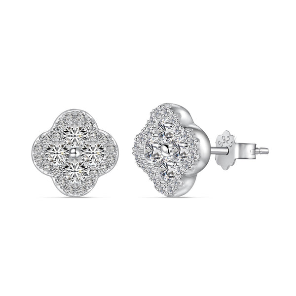 ˇStreet JewelryˇFour-Leaf Clover Flower Shaped Earrings