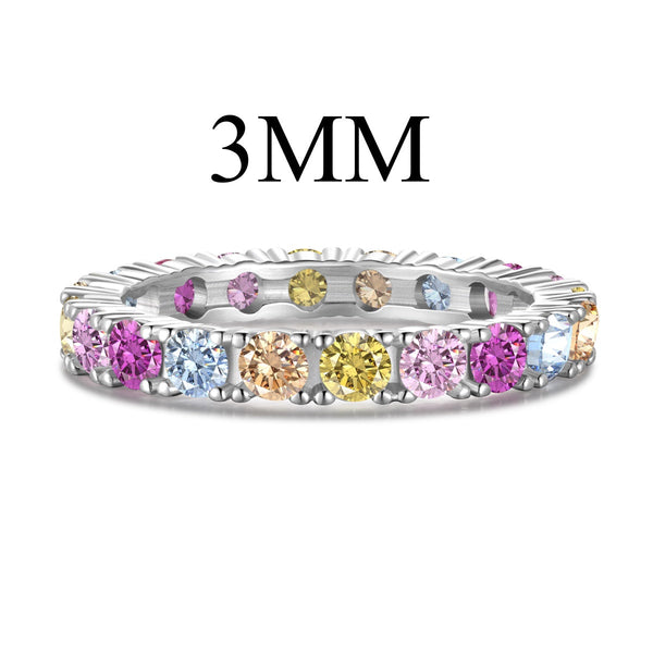 ˇStreet JewelryˇDazzling Lustrous Round Cut Tennis Ring