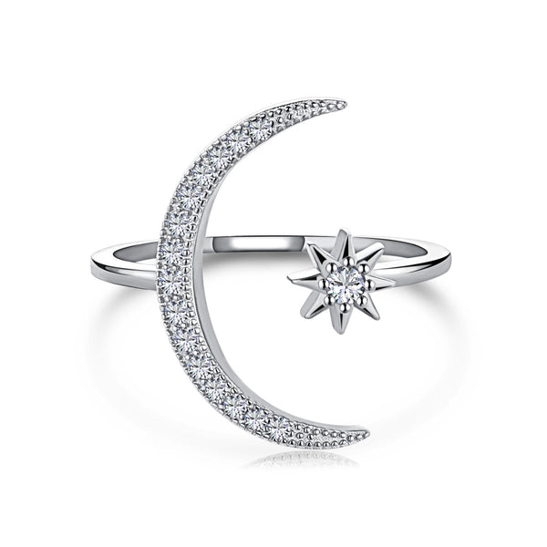 ˇStreet JewelryˇEternity Moon & Star Ring