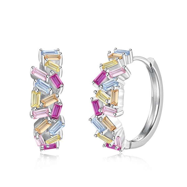 ˇStreet JewelryˇDazzling Colorful Emerald Cut Daily Earrings