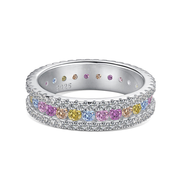 ˇStreet JewelryˇDelicate Colorful Round Cut Daily Ring