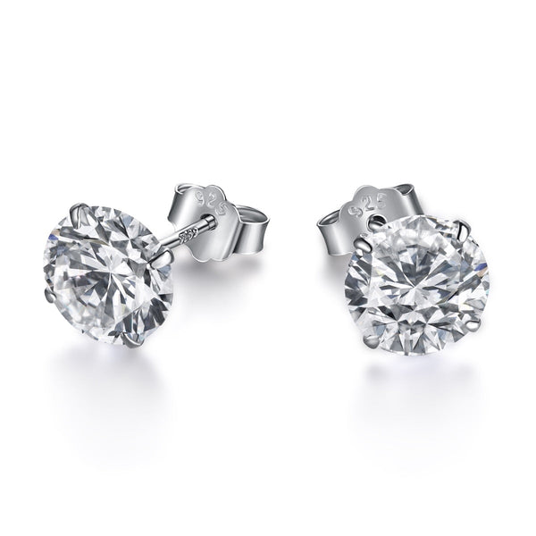 ˇStreet JewelryˇStylish Shiny Round Center Stone Stud Earrings
