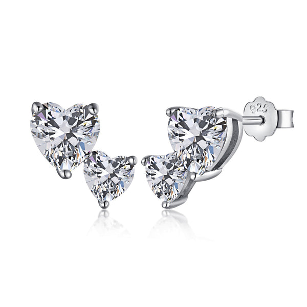 ˇStreet JewelryˇDouble Heart-Shape Classic Princess Style Earrings