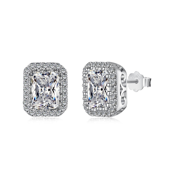 ˇStreet Jewelryˇ1.0 Carat Luxurious Dainty Emerald Cut Daily Earrings
