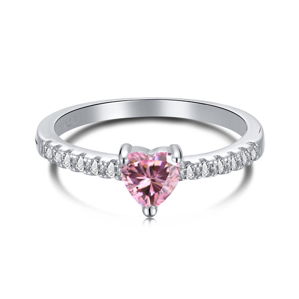 ˇStreet Jewelryˇ0.5 Carat CaratEternity Charming Heart Shape Lover Ring