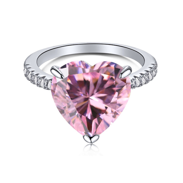 ˇStreet Jewelryˇ6.0 Carat Luxurious Sparkling Romantic Heart Cut Lover Ring