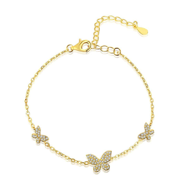 ˇStreet JewelryˇDelicate Butterfly Pendant Bracelet
