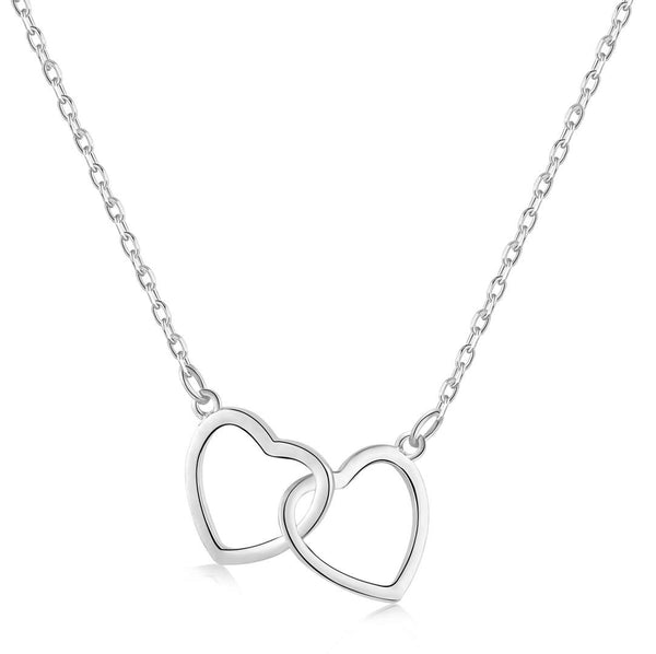 ˇStreet JewelryˇSterling Silver Love Double Ring Necklace