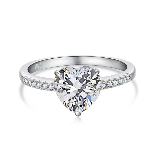 ˇStreet Jewelryˇ2.0 Carat Dazzling Lustrous Heart Cut Lover Ring
