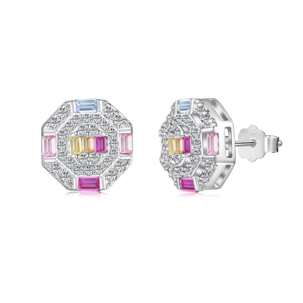 ˇStreet JewelryˇOrnate Colorful Octagon Shape Daily Earrings