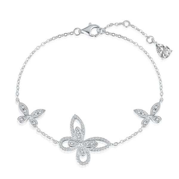 ˇStreet JewelryˇDelicate Butterfly Pendant Bracelet
