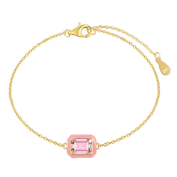 ˇStreet Jewelryˇ2.0 Carat Sparkling Colorful Emerald Cut Daily Bracelet