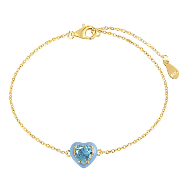 ˇStreet JewelryˇSparkling Romantic Heart Shape Lover Bracelet