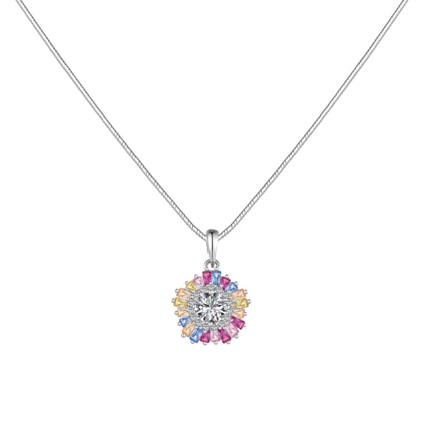ˇStreet JewelryˇCharming Flower Colorful Necklace