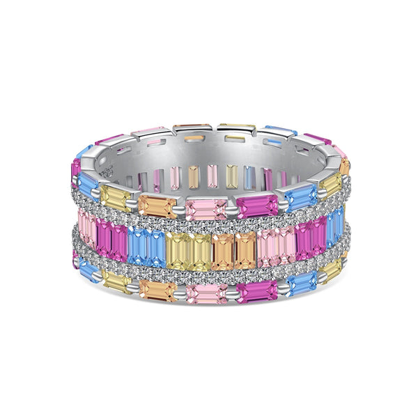 ˇStreet JewelryˇDazzling Colorful Radiant Cut Party Ring