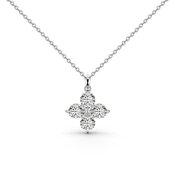 ˇStreet JewelryˇFour-Leaf Clover And Eight-Pointed Star Necklace