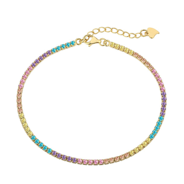 ˇStreet JewelryˇDazzling Colorful Round Cut Daily Bracelet