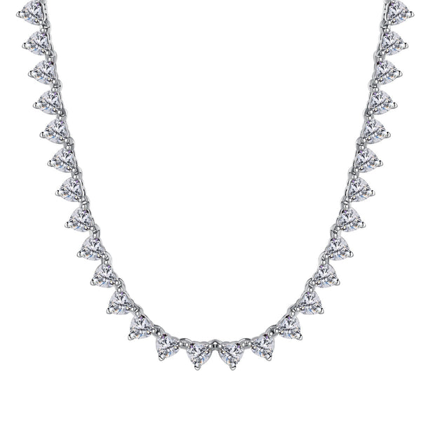 ˇStreet JewelryˇOrnate Heart Cut Tennis Necklace