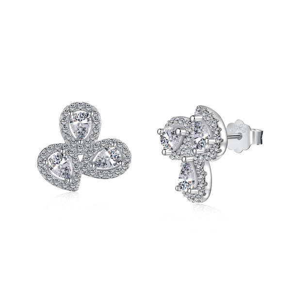 ˇStreet JewelryˇOrnate Flower Shape Pear Cut Lover Earrings