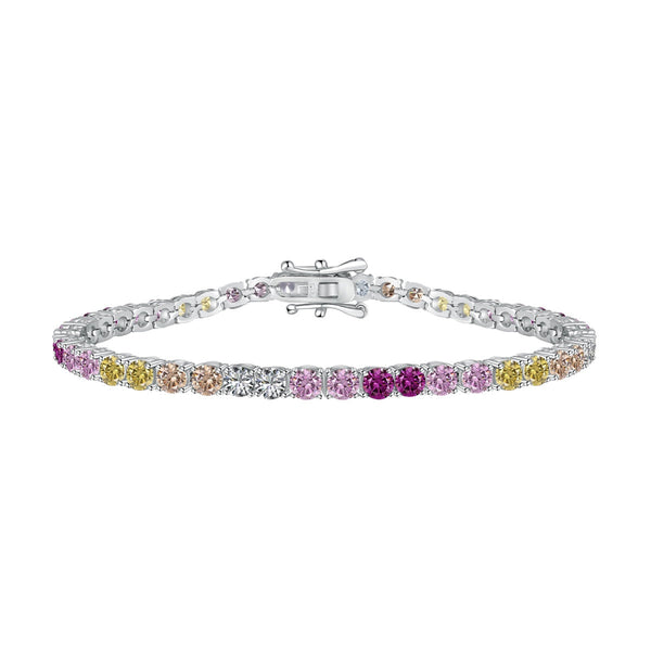 ˇStreet JewelryˇRadiant Colorful Round Cut Tennis Bracelet