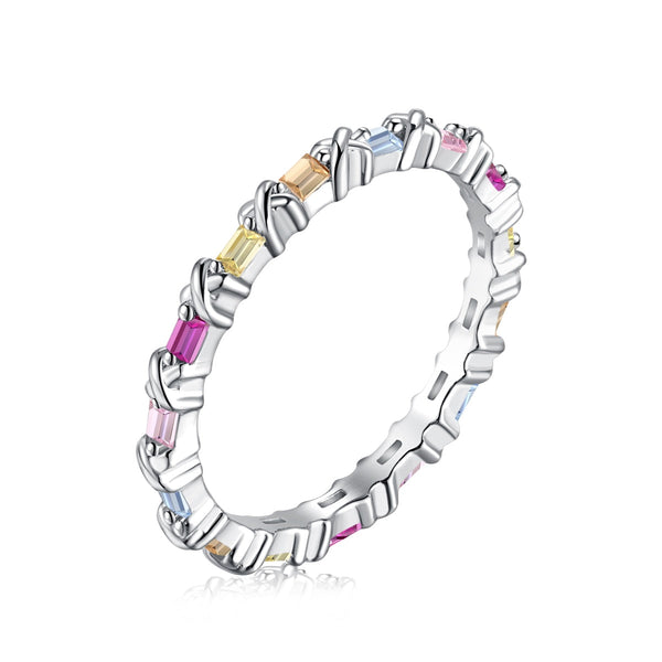 ˇStreet JewelryˇCharming Colorful Round Cut Daily Ring