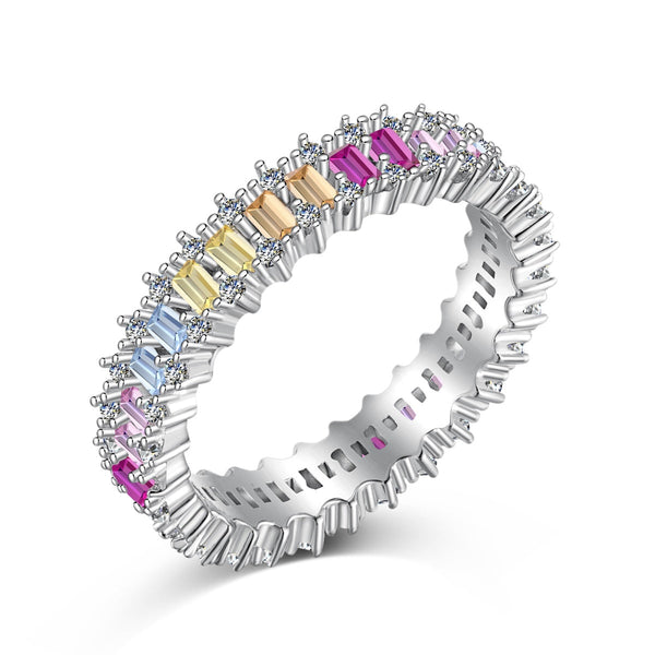 ˇStreet JewelryˇSplashy Ornate Emerald Cut Cocktail Ring