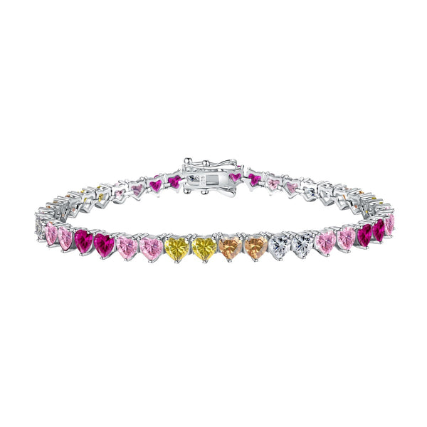 ˇStreet JewelryˇLuxurious Colorful Romantic Heart Shape Lover Bracelet