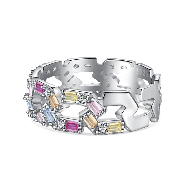 ˇStreet JewelryˇSparkling Vibrant Emerald Cut Daily Ring
