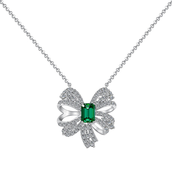 ˇStreet JewelryˇLuxurious Flower Shape Emerald Cut Necklace