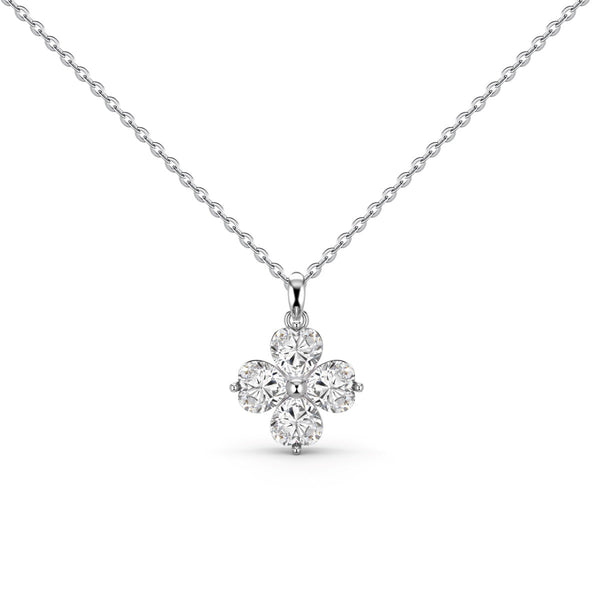 ˇStreet JewelryˇHeart-Shaped Four-Leaf Clover Bead Necklace