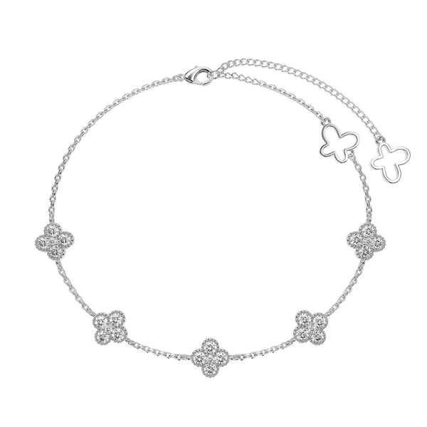 ˇStreet JewelryˇFour-Leaf Clover Hollow Butterfly Bracelet