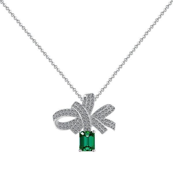 ˇStreet JewelryˇLuxurious Flower Shape Emerald Cut Necklace