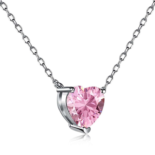 ˇStreet JewelryˇHeart Shape Main Stone Pendant Collarbone Necklace
