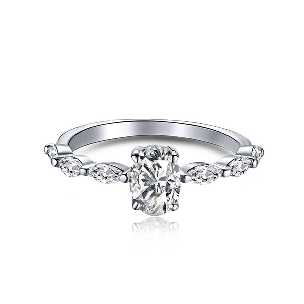 ˇStreet Jewelryˇ0.75 Carat Luxurious Vibrant Elongated Cushion Cut Daily Ring