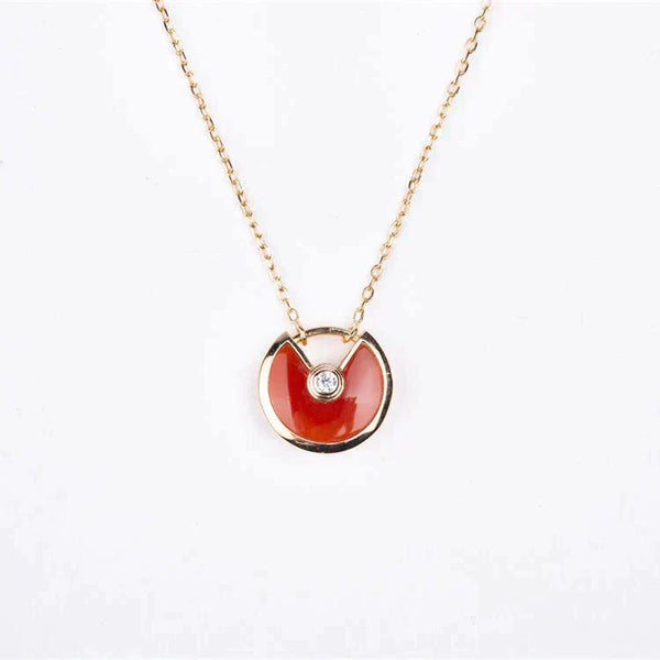 ˇTrendschmuckˇAMULETT GOLD KARNEOL ONYX HALSKETTE