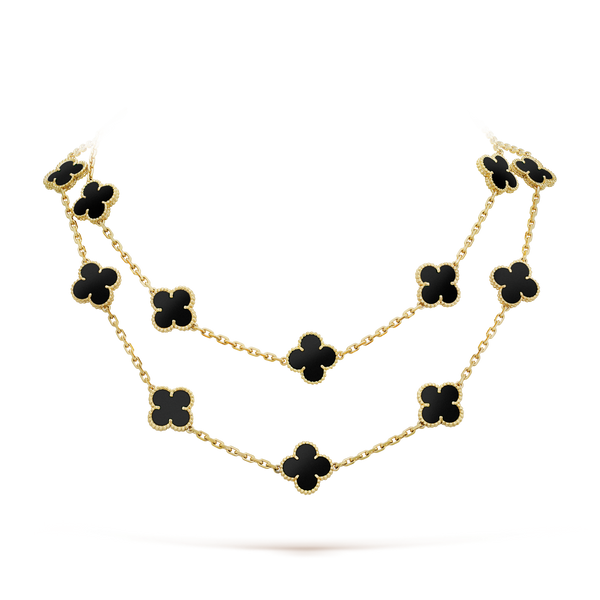 ˇTrendschmuckˇCLOVER 20 MOTIFS ONYX HALSKETTE