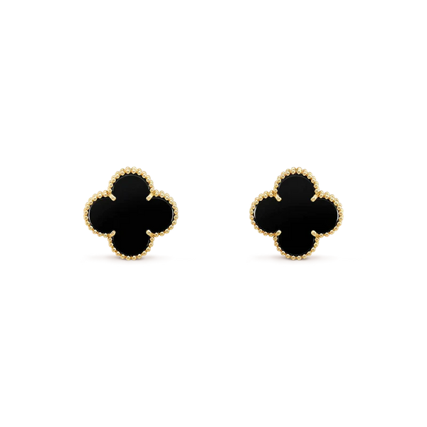 ˇTrend JewelryˇCLOVER MEDIUM 1 MOTIFS ONYX OHRSTECKER