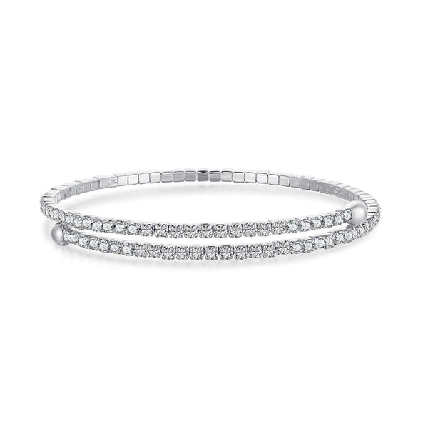 ˇStreet JewelryˇRow of Diamonds Round Fashion Bracelet