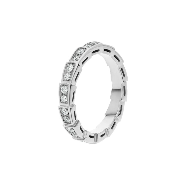 ˇStreet JewelryˇSERPENTI RING SILVER DIAMOND PAVED 3MM