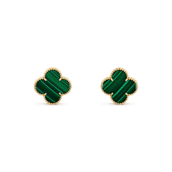 ˇStreet JewelryˇCLOVER MINI 9.5MM MALACHITE  EARRINGS