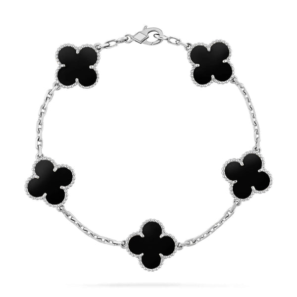 ˇTrend JewelryˇCLOVER 5 MOTIV ONYXS ARMBAND 
