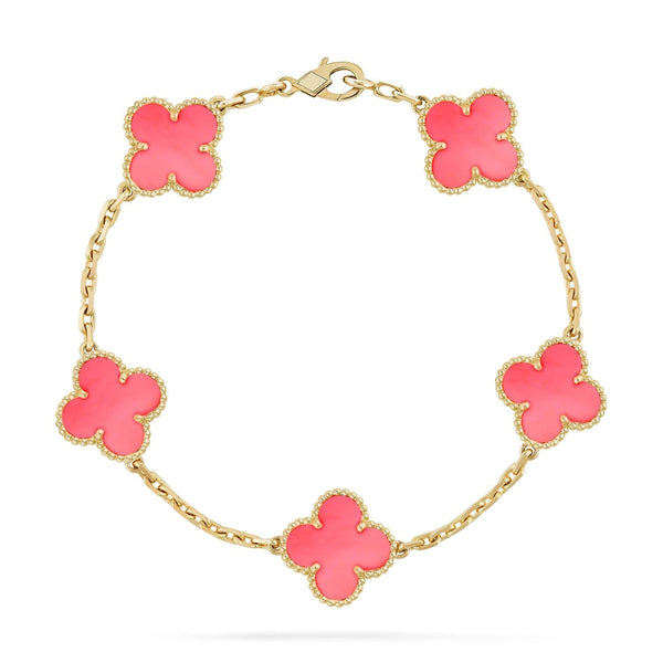 ˇTrend JewelryˇCLOVER 5 PINK MOP ARMBAND