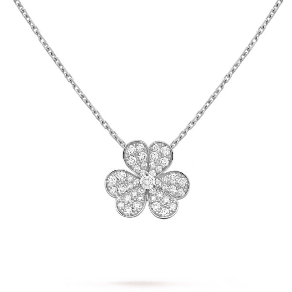 ˇStreet JewelryˇCLOVER DIAMOND NECKLACE SILVER