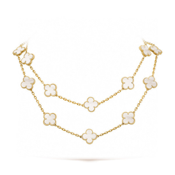 ˇTrend JewelryˇCLOVER 20 MOTIFS WHITE MOP HALSKETTE
