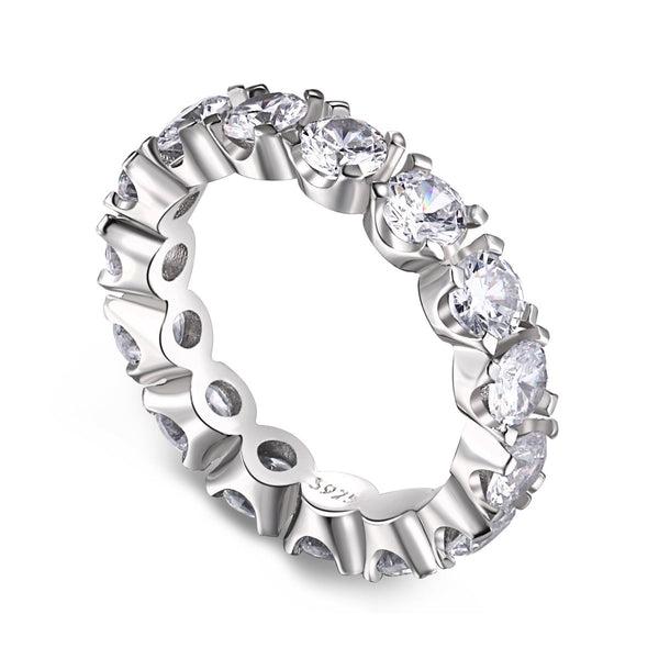 ˇStreet JewelryˇEternity Round Cut Tennis Ring