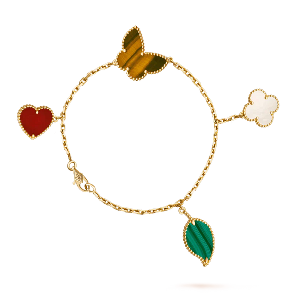 ˇTrend JewelryˇLUCKY SPRING 5 MOTIV GOLD BRACELET 