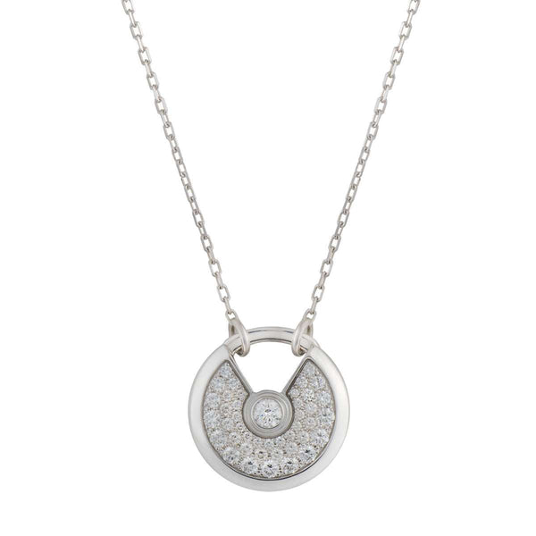 ˇTrend JewelryˇAMULETTE SILBER HALSKETTE MIT VOLLEN DIAMANTEN